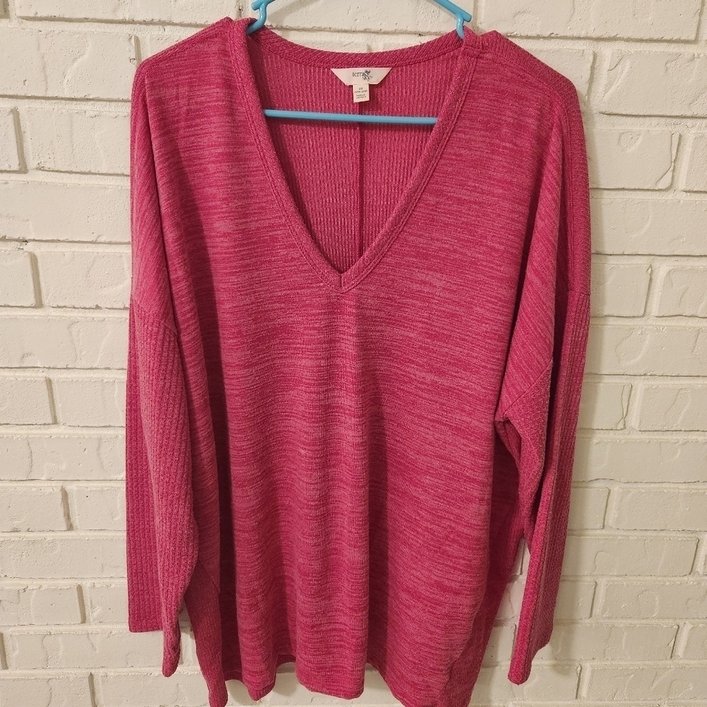 Terra & Sky Pink V-Neck Sweater